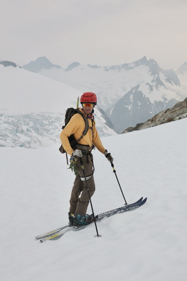 Dean skiing on a glacier